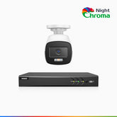 NightChroma<sup>TM</sup>  NAK500 - Updated Version, 3K 8 Channel 1 Camera TVI Security System, Acme Color Night Vision, 2960 × 1665 Resolution, f/1.0 Aperture (0.001 Lux), Built-in Microphone, IP67
